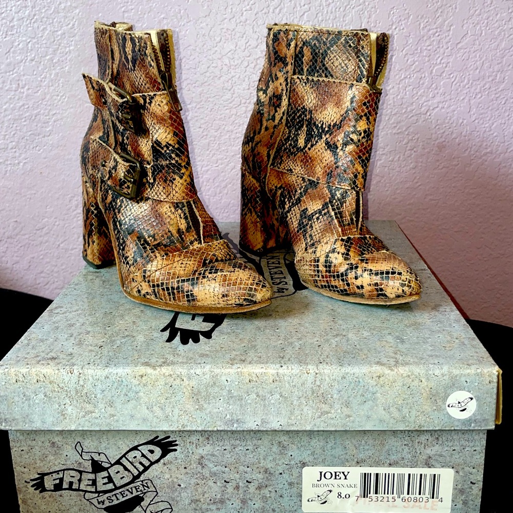 Freebird Boots - JOEY-  brown snake RARE